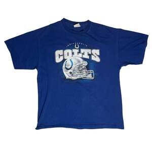 Indianapolis Colts T Shirt Mens XL Blue NFL Helmet Graphic Tee